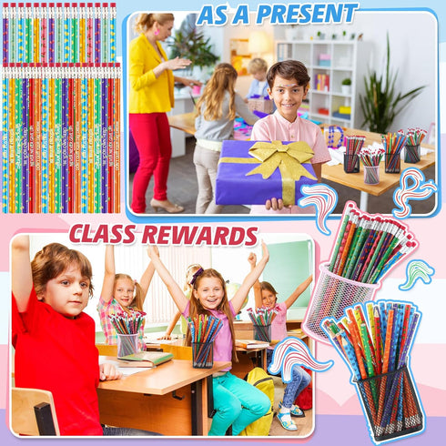 Scented Inspirational Motivational Pencils, 60 Pcs Colorful Fruit Pencils for School Gifts