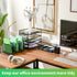 Simple Trending 5 Tier Mesh Desk File Organizer with Sliding Drawer, Paper Letter Tray for Office Home, Black