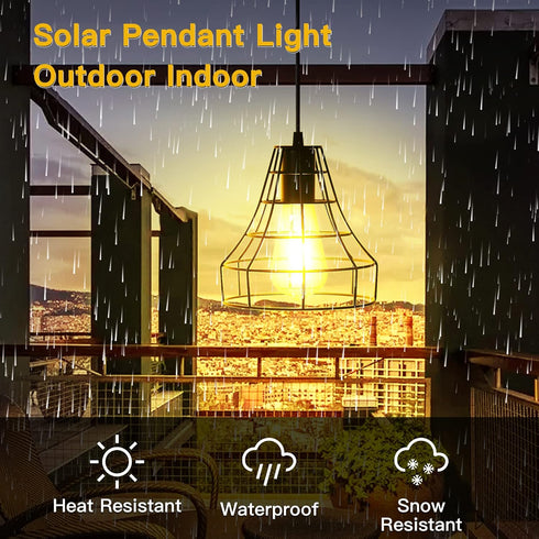 Solar Pendant Lights Outdoor Indoor with Remote, Chicken Coop Lights Solar Powered Shed Light with ON Off Switch,Solar