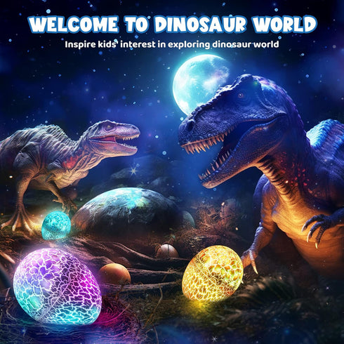 3-5 6 7 8 9 10, 3-12 2-in-1 Dinosaur Egg Night Light for Kids, Sensory Toys for Kids Ages Dinosaur Toys Night Light