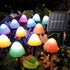 Set of 12pcs Mushroom Solar Garden Lights, 14.5ft Waterproof Solar Powered Night String Lights for Outdoor Decor