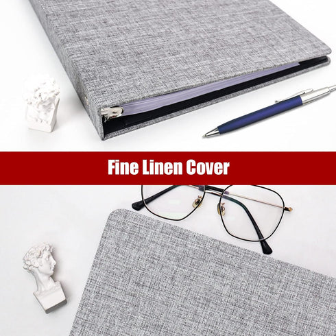 Vienrose 3 Ring Binder 1 Inch Round Rings, Durable Linen Cover, Holds 8.5" x 11" Paper
