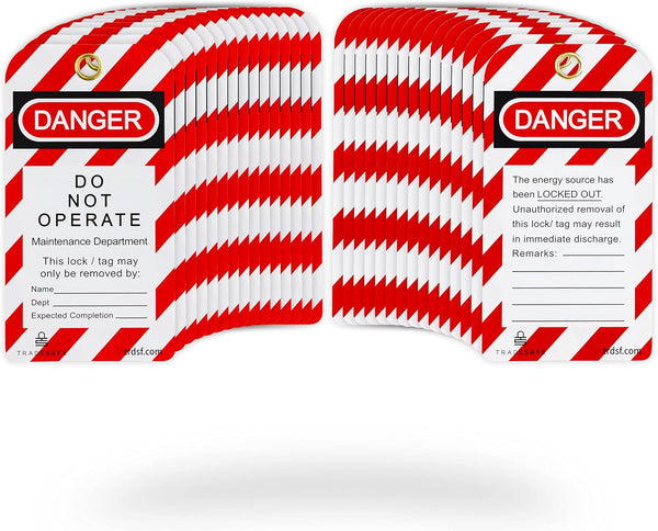 TRADESAFE Lockout Tagout Tags - 30 Danger Do Not Operate Tags with 30 Zip Ties, OSHA Compliant Loto Tags