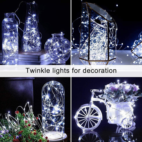 4 Pack 100 33ft 8 JMEXSUSS LED Solar String Lights for Outside, White Solar Fairy Lights Outdoor Waterproof, Modes