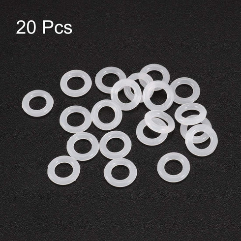 uxcell Silicone O-Rings, 7mm OD 4mm ID 1.5mm Width VMQ Seal Gasket for Compressor Valves Pipe Repair, White, Pack of 20