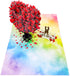 Liif 3D Pop Up Card, Lesbian Love Tree Greeting Card for Valentine's Day, Anniversary, LGBT, Wedding
