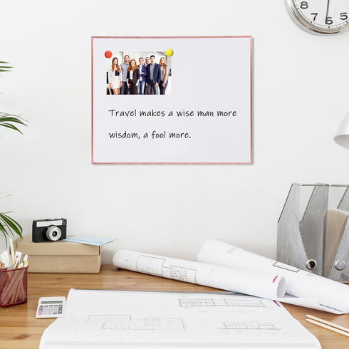 Mr. Pen Dry Erase Board, 14” x 11”, Rose Gold Aluminum Frame, Magnetic Dry Erase Board, Small White Board