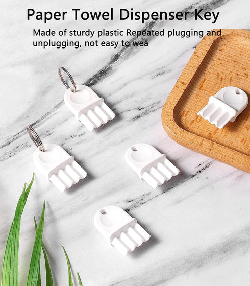 5-Pack 2 Hard Plastic Universal Waffle Toilet Paper Dispenser Key for Paper Towel and Soap Dispensers, Keychains