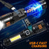 2 Pack, 6 AYL Rechargeable Flashlights Super Bright High Lumens Flash Light, Modes Zoomable Linternas with LCD Display