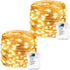 Jatlukbaat 2 Pack Fairy Lights Battery Operated - 16.4ft 50 LED Starry Fairy