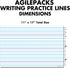 Magnetic Dry Erase Writing Practice Whiteboard Sheet by AgilePacks 17" x 11" for Classrooms and Home