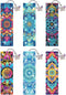 Puraikcmi 6 PCS 5D DIY Diamond Art Bookmarks,Mandala Diamond Painting Bookmarks Kits