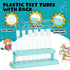 2 Sets Test Tubes with Rack Clear Plastic Test Tubes with Caps and 6 Holes Holder Rack Nurse Party Decorations Shot Tubes for Scientific Experiments Party Favors Candy (Blue,Removable)