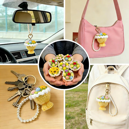 Generic 3D Sunflower Pop Up Card + Crochet Flower Keychain - Mother's Day Pop Up Gift Card for Mom, Grandma, Wife