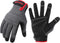 DULFINE Flex Grip Mechanic Work Gloves for Men, Black and Red Utility Safety Gloves, Touch Screen