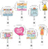 8PCS Cute Funny Retractable Badge Reel - Nursing Retractable Badge Holders Alligator Clip Accessories, Healthcare