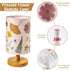 WSYEAR Pressed Flowers Bedside Lamp, Charming Floral Table Lamp with Wood Base for Bedroom