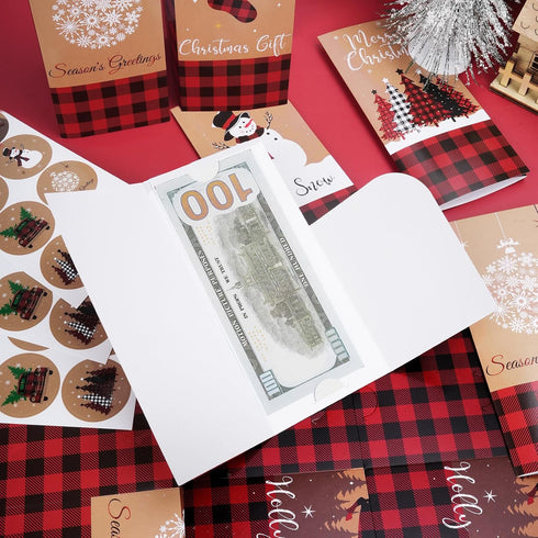 Sereliy 24 Sets Holiday Money Christmas Cards with Envelopes, Christmas Gift Card Holder for Money, Christmas Card