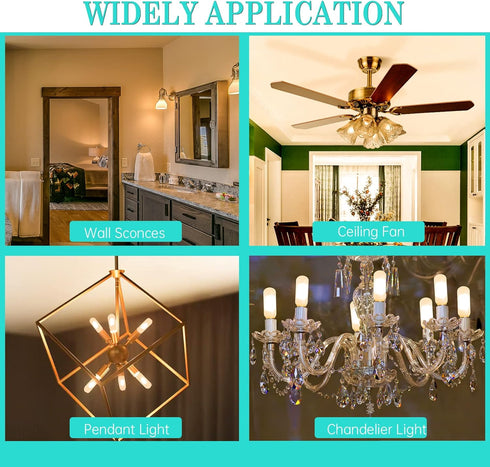 Frosted Light Bulbs E12 LED Bulb, 40W Warm White 2700K, Chandelier Frosted, E12 Candelabra, 6 Pack