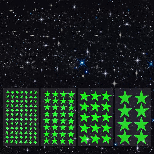 AOWDIAO Glow in The Dark Star Stickers 630Pieces (4Sizes) Luminous Ceiling & Wall