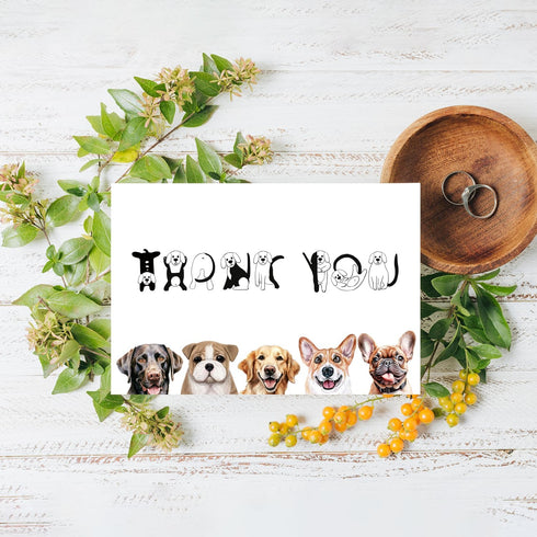RUALOVE Cute Dog Thank You Card - Appreciation Gift for Friend, Teacher, Boss, Coworker or Dog Lover - Pun Veterinarian