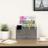 MyGift Rustic Gray Solid Wood Office Desk Organizer, 5 Slot Wooden Mail Sorter with Pull Out Drawer