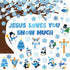 Zonon 114 Pcs Winter Bulletin Board Decorations, Christmas Tree Cutouts for Religious Classroom Decoration Snowflake