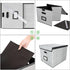 Huolewa Upgraded Collapsible File Storage Organizer Boxes with Lids, Portable Large Linen Filing Storage Boxes (Grey) -