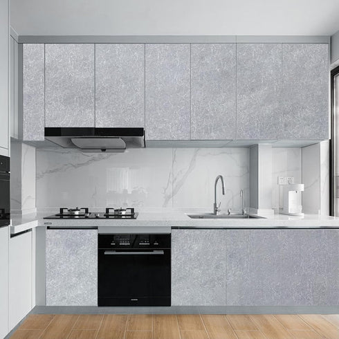 Silver Grey Contact Paper 16"x198" - Peel and Stick Waterproof Decorative Self-Adhesive Vinyl Wrap for Cabinets and