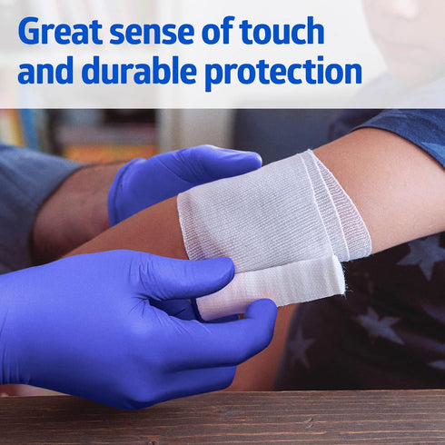 Medline FitGuard Powder-Free Nitrile Exam Gloves, Dark Blue, Size Small, Box of 250