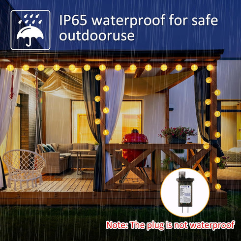 40Ft 40 StarryEver Lantern String Lights Outdoor Plug in, Connectable Warm White & White Lantern Lights with Remote
