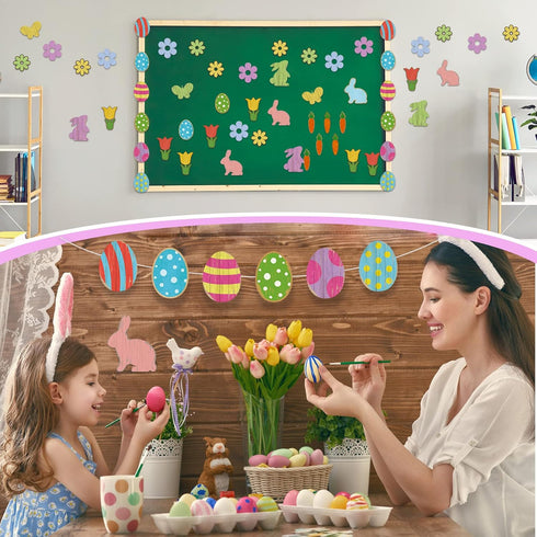 Eaasty 60 Pcs Easter Bulletin Board Decorations, Religious Spring Cutouts for Classroom Spring Decor