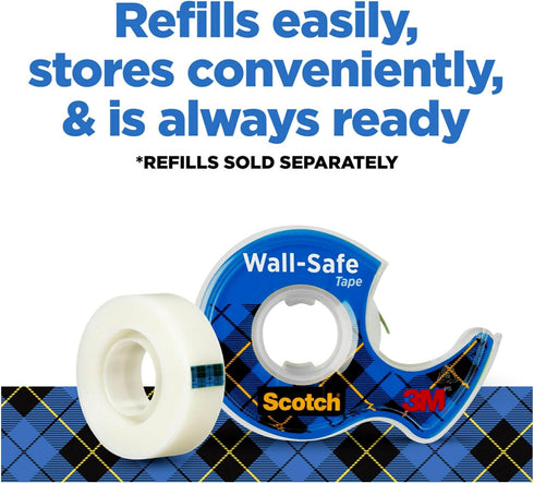 Scotch Wall-Safe Tape, 4 Dispensered Rolls, Invisible, Photo Safe, 3/4 in x 650 in (4183)