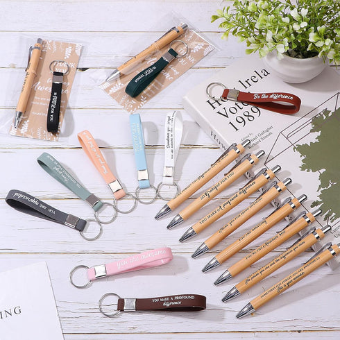 50 Sets Employee Appreciation Gifts Motivational Pens Inspirational Keychains Thank You Greeting Cards Appreciation