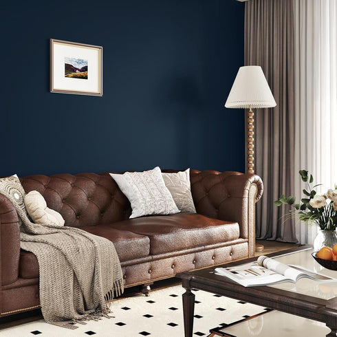 WESTICK Blue Wallpaper Peel and Stick Modern Bedroom Navy Peel and Stick Wallpaper for Bathroom Living Room Accent Walls Dark Blue Contact Paper for Cabinets and Drawers Kitchen Countertop 15.75"x78" by WESTICK