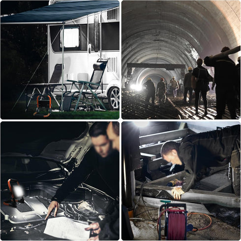 50W 4300LM 500W IP66 16.4FT 5000K LTE LED Work Light, Equivalent Portable Light Waterproof Outdoor Flood Lights Cable