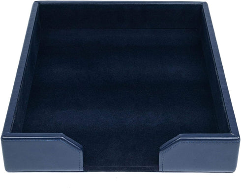 DACASSO Bonded Leather Desktop Letter Tray, Luxury Paper Organizer for Desk, Office Organization & Executive Decor,