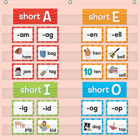 Teacher Created Resources Blush 7 Pocket Chart (28" x 28") (TCR20102) by Teacher Created Resources