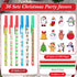 Cholemy 36 Sets Christmas Notepad Holiday Ballpoint Pens with Ribbon, Winter Holiday Theme Sticky Note Set