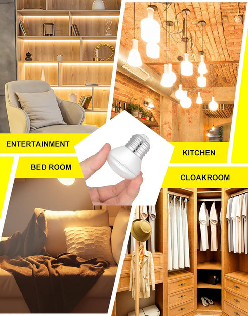 R14 LED Bulb 4W E26 Base, 2700K Warm White, Dimmable Mini Reflector Floodlight, 4 Pack