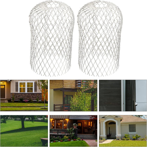 Angoily 2pcs Gutter Anti-leaf Down Silver Guard, Expandable Screens, Aluminum Gutters, Sieve Strainer Mesh