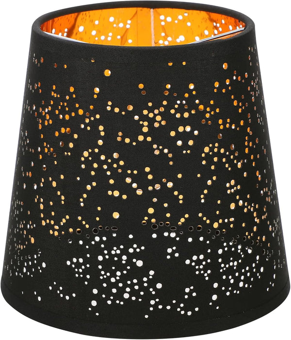 HOMSFOU Fabric Lampshade Small Lamp Shades Clip on Bulb Black Pendant Light