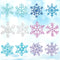 Zonon 48 Pcs Snowflake Cutouts Decorations, Winter Christmas Paper Cutouts with Glue Points for Home Office Decor