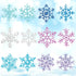 Zonon 48 Pcs Snowflake Cutouts Decorations, Winter Christmas Paper Cutouts with Glue Points for Home Office Decor