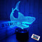 FULLOSUN Shark 3D Illusion Night Light Animal Touch Table Desk Lamp, with