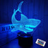 FULLOSUN Shark 3D Illusion Night Light Animal Touch Table Desk Lamp, with