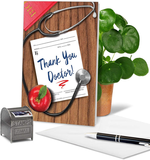 NobleWorks Thank You Card for Healthcare Workers - 1 Card for Hospitals, Doctors, Nurses - Gratitude C6351TYG