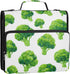 Fisyme 3 Watercolor Broccoli Zipper Binder Ring with Zipper and Shoulder Strap Large Capacity Multi-Pocket Binder
