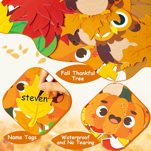 CY2SIDE 80PCS Fall Thankful Cutouts for Bulletin Board, Maple Leaves Pumpkin Trim Borders for Sunday School