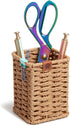 U Brands Woven Pencil Cup, Rattan-Inspired Wicker Style Office Organization Supplies, 1 Count